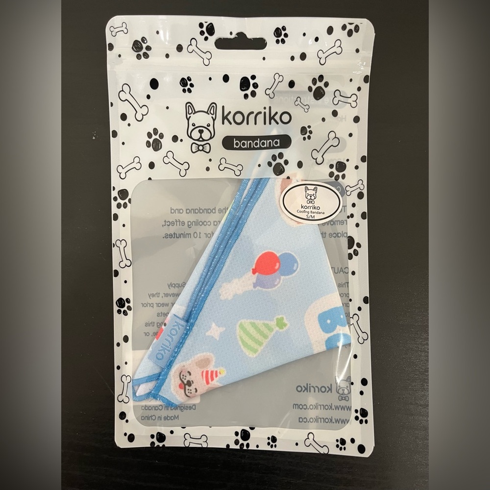 Korriko Pet Supply - Cooling Pet Bandana - Birthday / Blue